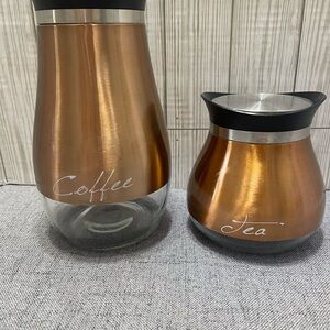 Copper Coffee and Tea Canister Set